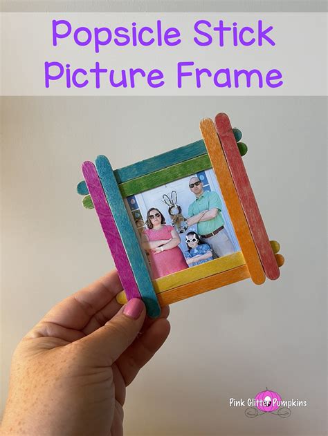 Popsicle Stick Picture Frame — Pink Glitter Pumpkins