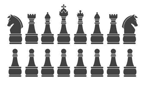 Black Chess Set Silhouette 2298983 Vector Art at Vecteezy