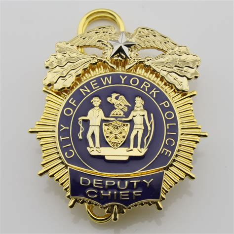 NY New York Police Badge Replica Movie Props 1/2/3/4/5 Star (Optional ...