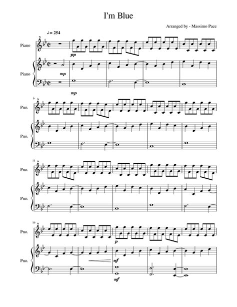 I'm Blue Sheet music for Piano (Piano Duo) | Musescore.com