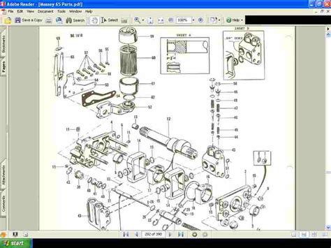 MASSEY FERGUSON 165 Tractor Parts Manual 390pg of Exploded Diagrams ...