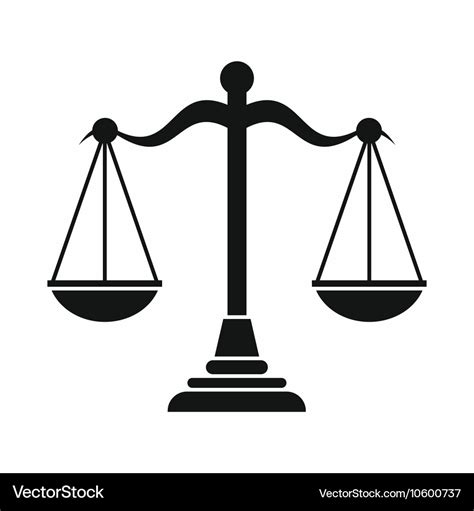 Balance scale icon simple style Royalty Free Vector Image