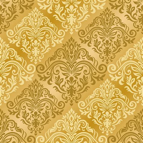 Pattern, Vector, Texture, Gold, Ornament, With, Seamless, - Golden ...