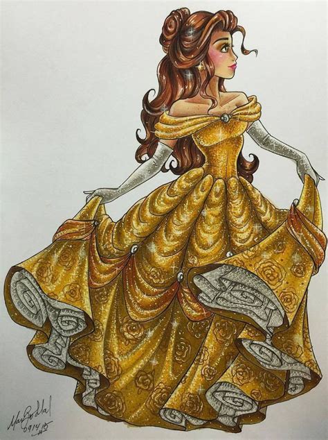 Princess Belle drawing Princesses Disney Belle, Disney Princess Belle ...