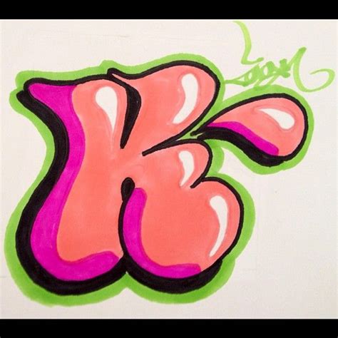 Bubble Letter K | Graffiti alphabet, Graffiti lettering alphabet ...