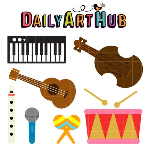 Musical Instruments Clip Art Set – Daily Art Hub // Graphics, Alphabets ...