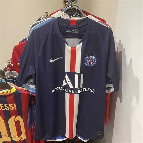 PSG 2019/20 Home shirt Mbappe 7 UCL print size L... - Depop