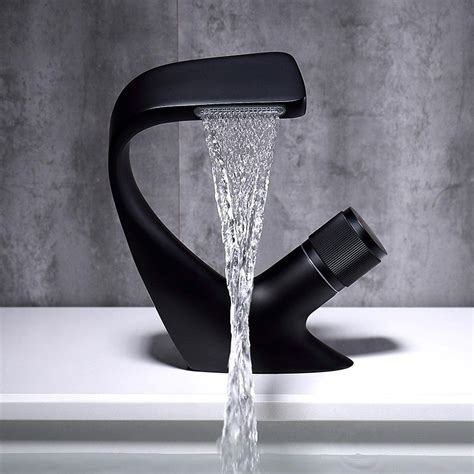 Contemporary Creative Single Handle 1-Hole Waterfall Bathroom Sink ...