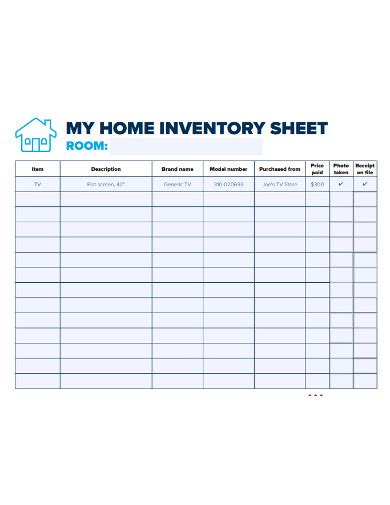 Home Inventory Worksheet Excel ~ Excel Templates