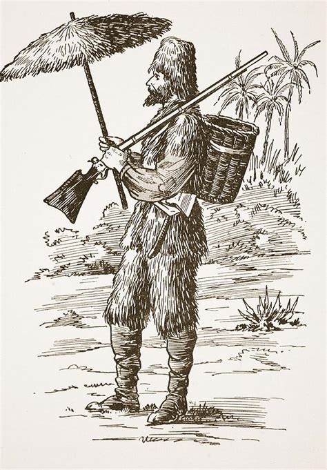 Robinson Crusoe, Illustration From The Drawing by English School