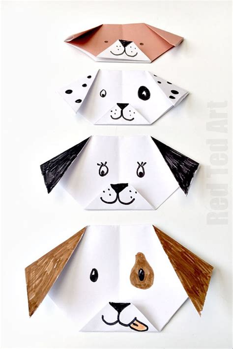 Easy Origami Dog How To - Red Ted Art - Easy Kids Crafts | Origami easy ...