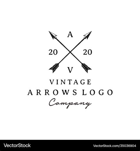 Vintage rustic hipster crossed arrow logo design Vector Image