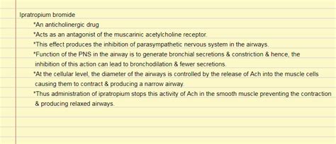 Ipratropium bromide | Ipratropium bromide, Parasympathetic nervous ...