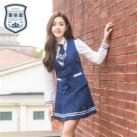 Brand LEHNO High Quality Girls School Uniform College Uniforms High ...