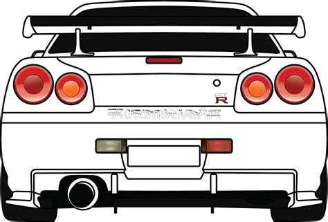 Skyline R34 Drawing | Free download on ClipArtMag