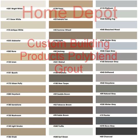 Floor Grout Color Chart - Carpet Vidalondon