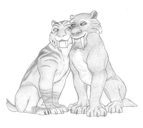 Ice Age 4 - Diego and Shira - sketch by KatyTorres on DeviantArt