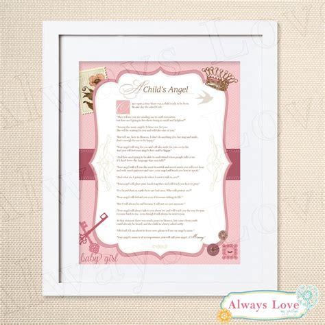 A Child's Angel Poem Nursery Art Baby Poem Baby Room