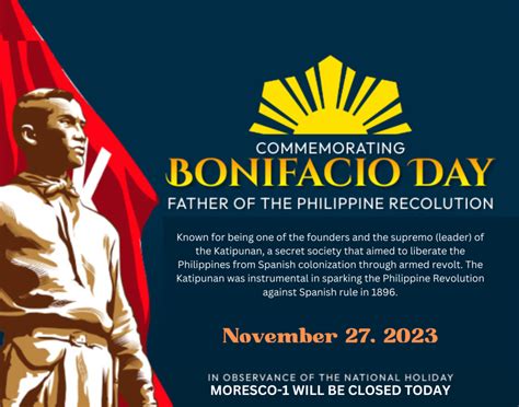 November 27, 2023 is Andres Bonifacio Day – MORESCO-1