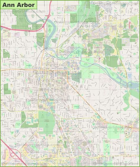 Large detailed map of Ann Arbor - Ontheworldmap.com