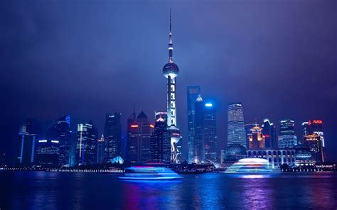 Shanghai China City the Oriental Pearl Tower Night wallpaper ...