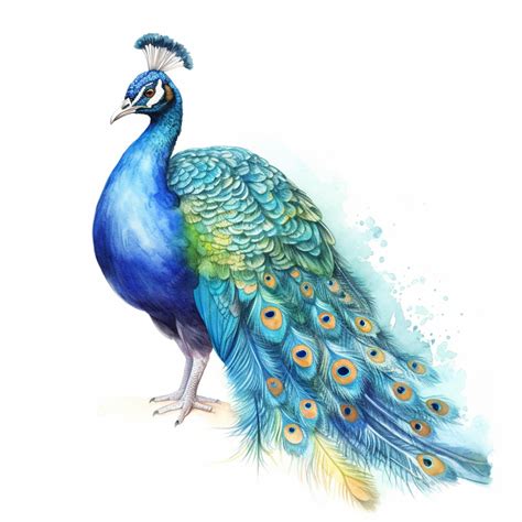 Premium AI Image | Peacock with blue feathers and yellow tail feathers ...