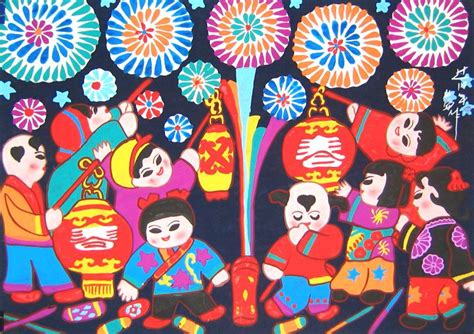 Spring Festival - Chinese folk art painting | Chinese folk art painting ...