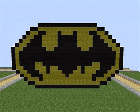 Batman Logo Pixel Art Minecraft Map