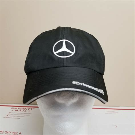 Mercedes Benz Embroidered Logo Hat Cap Black White St… - Gem