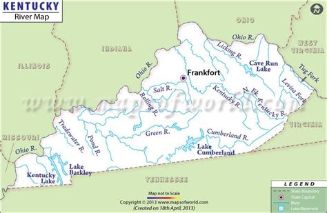 Kentucky Rivers Map, Rivers in Kentucky | Kentucky, Map, Lake map