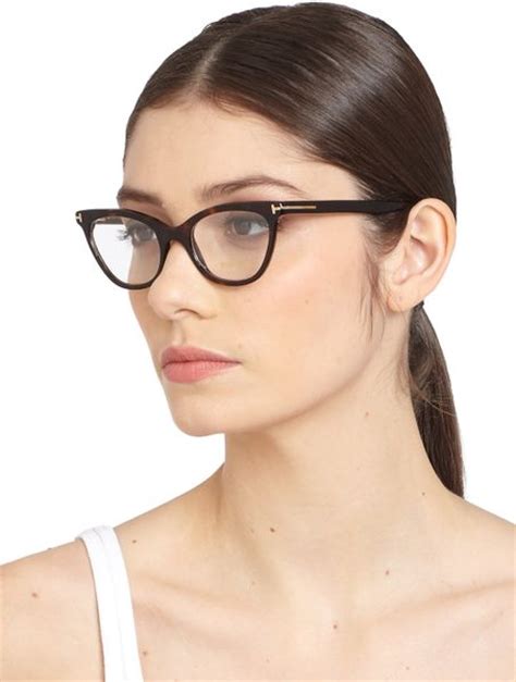 Tom Ford Cat'S-Eye Optical Glasses in Black (HAVANA) | Lyst