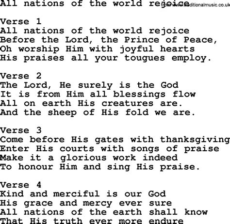 All Nations Of The World Rejoice - Apostolic and Pentecostal Hymns and ...