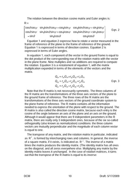 Flight Direction Cosine Matrix | PDF | Matrix (Mathematics) | Euclidean ...