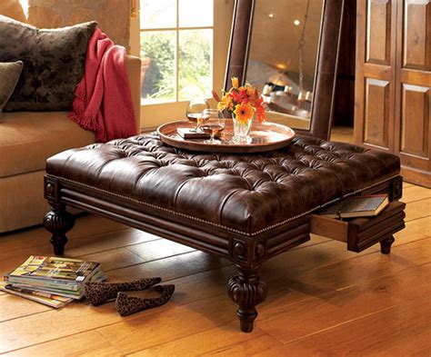 Square Leather Ottoman Coffee Table | Coffee Table Design Ideas