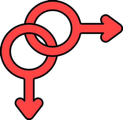 Double Male Gender Symbol Or Icon In Red Color. 24154974 Vector Art at ...