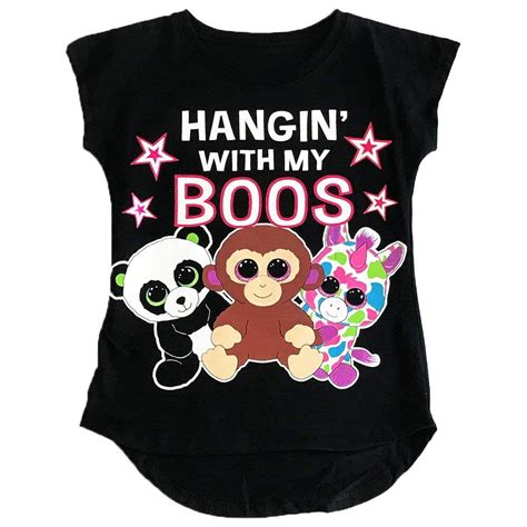 Ty Beanie Boos Girls' Beanie Boo Ss Tee Shirt Black - Walmart.com