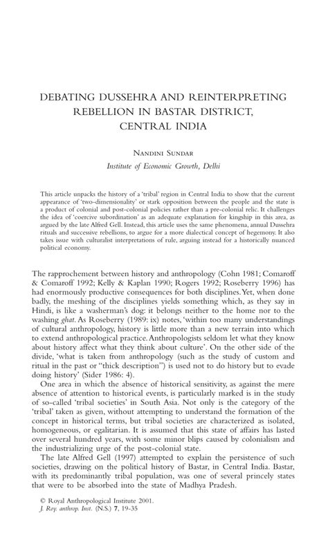 (PDF) Debating Dussehra and reinterpreting rebellion in Bastar District ...