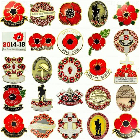 New large enamel #lapel pin #poppy badge #soldier cross army brooch ww1 ...