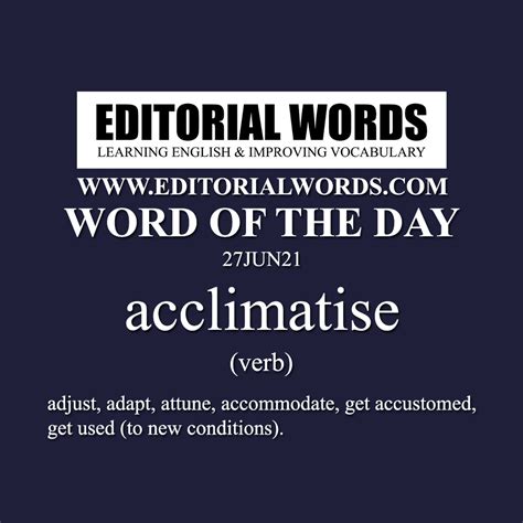 Word of the Day (acclimatise)-27JUN21 - Editorial Words