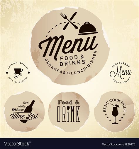 Restaurant menu design elements in vintage style Vector Image