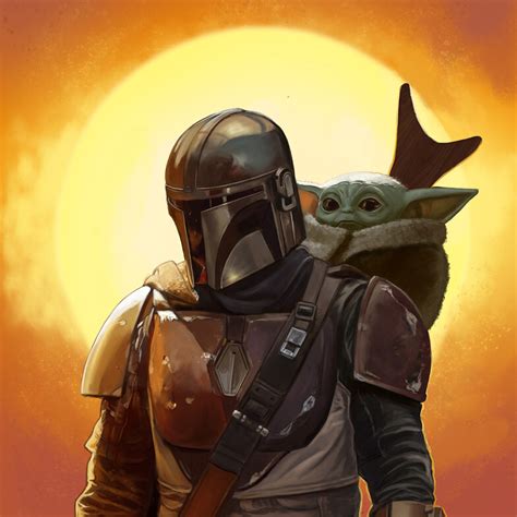 2932x2932 Resolution Baby Yoda and Mandalorian FanArt Ipad Pro Retina ...