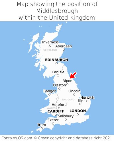 Where is Middlesbrough? Middlesbrough on a map