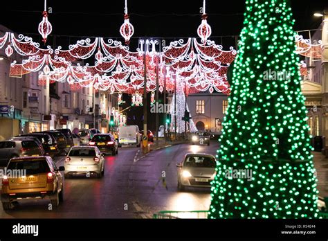 Christmas lights in Bridge Street, Stratford upon Avon, England, UK ...