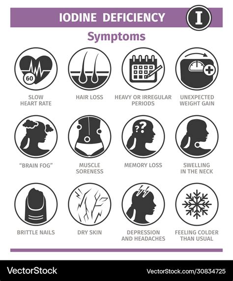 Symptoms and causes iodine deficiency template Vector Image