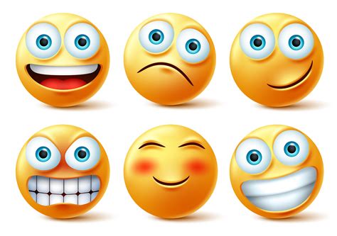 Fototapete Smileys Emoji Faces Vector Character Set Smiley Emoticon ...