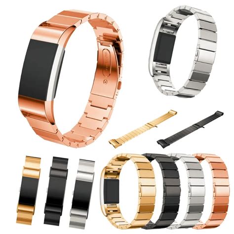 For Fitbit Charge 2 Bands, Stainless Steel Watch Band for Fitbit Charge ...