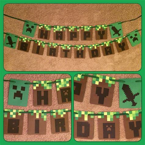 Minecraft birthday banner | Diy minecraft birthday party, Minecraft ...