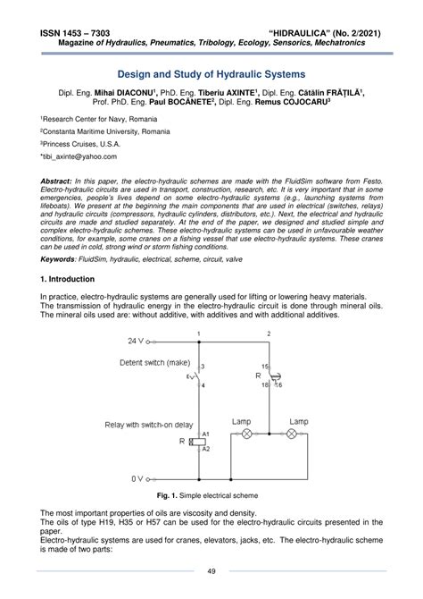 (PDF) Design and Study of Hydraulic Systems