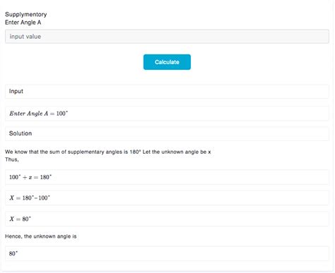 Supplementary Angles Calculator - Taskvio - Classifiedlane