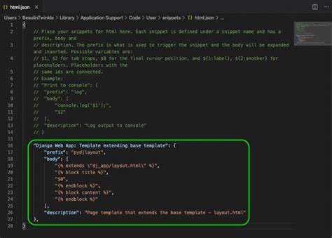 Creating code snippet for Python Django web app in VS Code | My Tec Bits